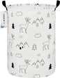 Round Woodland Deer Laundry Basket, Collapsible Laundry Hamper for Kids, Cute Mountain Forest Storage Bin, Waterproof Toy Storage for Nursery, Bedroom, Playroom, New Parent Gift(Forest deer)