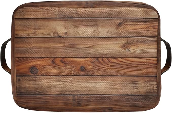 Wood Print (Not Real Wood) Rectangular Retro Vintage Storage Basket Organizer Bin Shelf Baskets For Clothes Gifts For Home Office Dorm