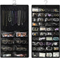 Double-Sided Hanging Jewelry Organizer with 48 Pockets and 8 Hooks – Versatile Accessories Holder for Earrings, Necklaces, Rings, Glasses – Wall, Door, or Closet Mounted Jewelry Hanger.