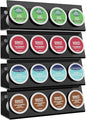 LifeMoreasy K Cup Holders, Acrylic Coffee Pods Organizer Stand Magnetic & Self-Adhesive Wall Mounted K Cup Stand for Kitchen Wall, Cabinet, Fridge (4 Pack for 16 Pods)