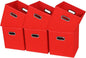 Black Fabric Cubby Storage Bins,13x13x13 Inches ,Cube Organizer Bin Foldable Storage Boxes with Dual Handles Fabric Organizer Box and collapsible Storage basket,Set of 6 ,Red