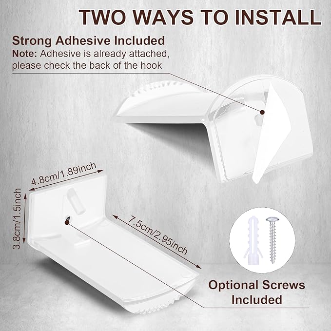Dntorx 2.9 Inch Hat Hooks for Wall, 8 Pack Cowboy Hat Holder Wide Brimmed Hat Rack Organizer Strong Adhesive Cowboy Hat Hangers Storage Wall Mount for Cowboy, Sun Hats, Baseball Caps (Clear)