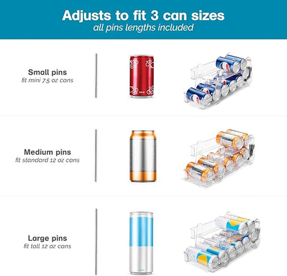 Polder Gravity Feed Can Dispenser, BPA-Free Plastic Beverage and Drink Dispenser, Holds Up to 10 Soda Cans, Ideal for Refrigerators and Countertops, Fridge Organizer, 14" x 5.3" x 6.1"