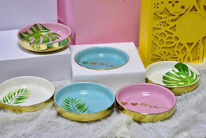 Ceramic Tray Love Dish Bowl Jewelry Holder Trinket Tray for Rings Earrings Necklace Organizer,Bridesmaid Christmas Birthday Gift for Women Girls