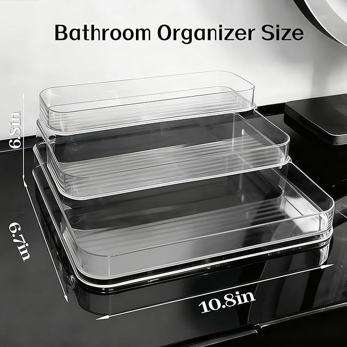 3 Tier Bathroom Counter Organizer,No Installation Cosmetics Skincare Shelf, Makeup Organizer Perfume for Dresser Vanity Tray, Perfume Stand Organizer for Bedroom,Bathroom,Office