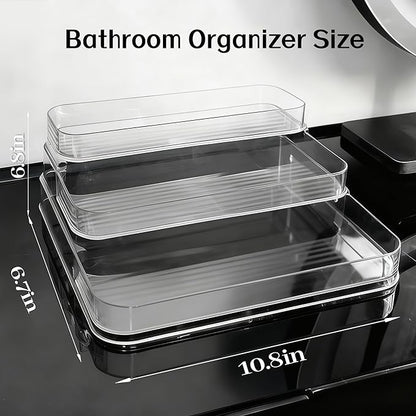 3 Tier Bathroom Counter Organizer,No Installation Cosmetics Skincare Shelf, Makeup Organizer Perfume for Dresser Vanity Tray, Perfume Stand Organizer for Bedroom,Bathroom,Office