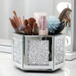 Rotatable Multifunctional Jewelry Utensil Holder Hexagon Jewelry Make up Organizer Cups Crush Diamond Mirror Decor, brush/office pen cup holder Eyeliners Display Case for Vanity