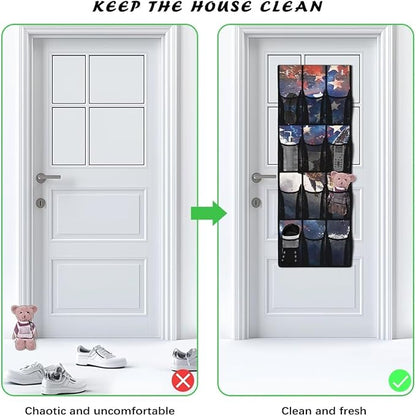 Door Hanger Organizer Eagle Over The Door Shoe Organizer for School Space Saving Multi-Funtion Storage Bag USA Flag Wall Hanging Storage for Bathroom