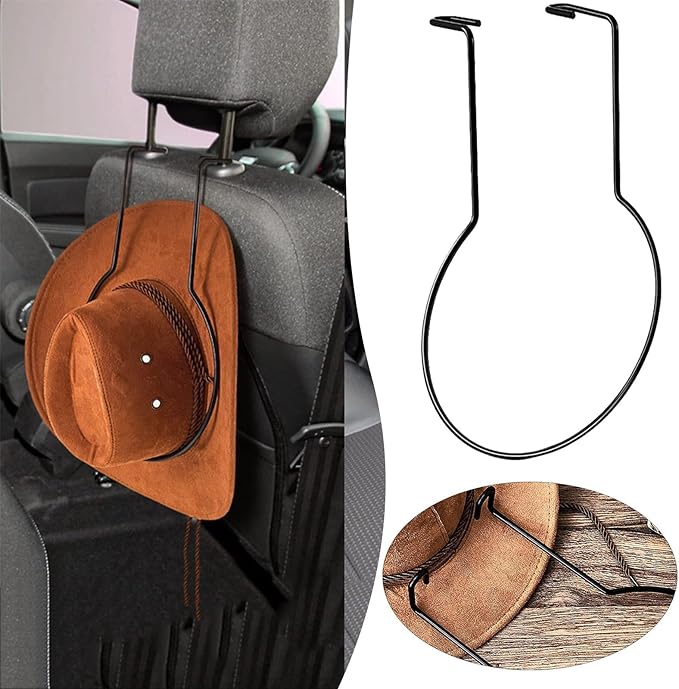 Cowboy Hat Organizer Rack Cowboy Hat Holder, 1PCS Car Hat Rack Holder, Cowboy Hat Holder for Trucks Car Clothes Hanger Stand, Hat Organizer for Truck SUV Seat Car Accessories