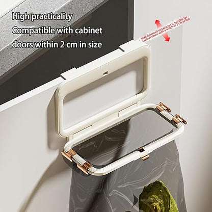 Foldable Garbage Bag Holder for Space Saving Easy Installation On Cabinet Door Wall Or Bathroom Door Multi Purpose Use