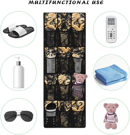 Dragon Over The Door/Wall Shoe Organizers,Space Saving Hanging Storage Holder,Hanging Shoe Organizer with 12 Mesh Large Pockets,Closet Rack for Home Bedroom Bathroom,Foldable