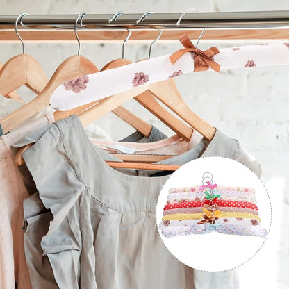 Zerodeko 10Pcs Cloth Covered Clothes Hangers Floral Print Padded Wood Coat Hangers Non-Slip Fabric Wrapped Hangers for Women S Closet Organization