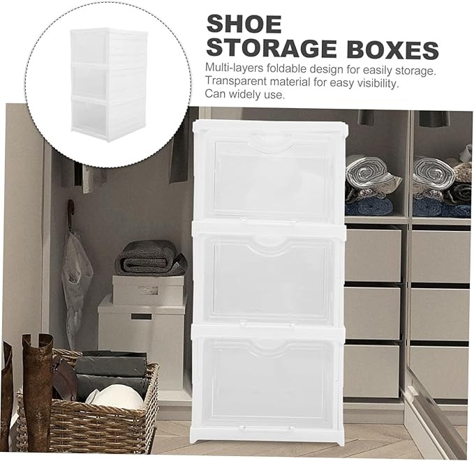 Shoe Storage Box Multilayer Shoe Boxes Entryway Organizer Material Easy to Clean