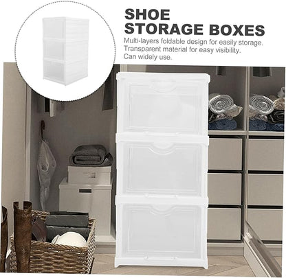 Shoe Storage Box Multilayer Shoe Boxes Entryway Organizer Material Easy to Clean