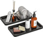 Weenson Bathroom Vanity Trays for Countertop Toiletries Decor Candle Perfume Makeup, Kitchen Tray for Soap Dispenser Spice Salt Oil, Black Tray for Toilet Tank Nightstand Coffee Set of 2