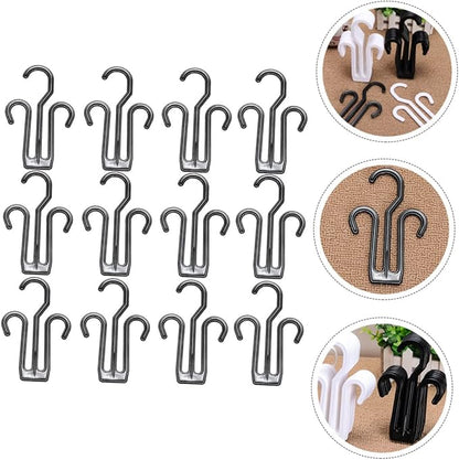 20pcs Multifunctional Shoe Rack for Drying Slippers and Shoes Space-Saving Hanging Organizer with Hooks Design for Home Hotel and Store Use Black