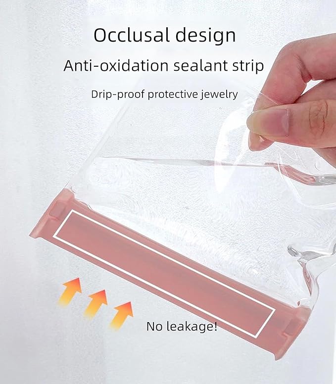 24PCS Jewelry Bags -EVA Anti-Tarnish Jewelry Storage Bags, Travel Jewelry Bag Reusable & Anti-Oxidation Thickened Storage for Necklaces, Earrings, Rings and More（Pink）