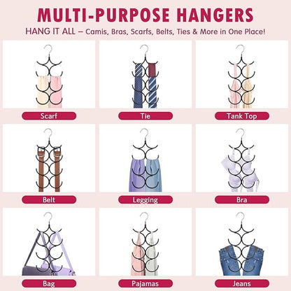 DOIOWN Tank Top Hanger,4 Pack Space Saving Hangers Bra Camisole Hanger,Small Closet Organizers and Storage for Dorm & Apartment Holds Camisoles,Bras,Scarfs,Ties,Belts
