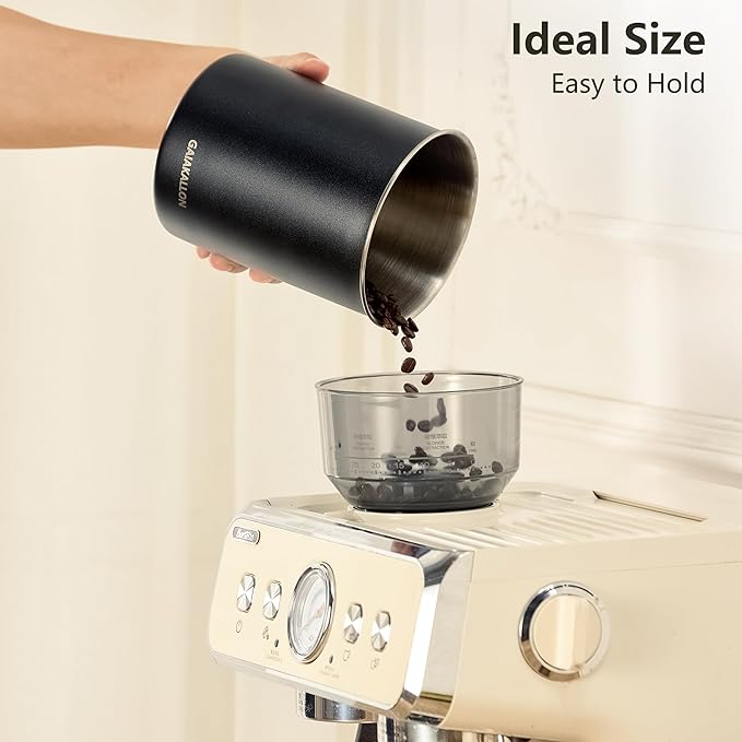 Vacuum Coffee Canister, Stainless Steel Airtight Canister for 16oz Coffee Beans, Coffee Bean Storage, 46 fl.oz