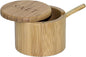 Totally Bamboo Salt Cellar Bamboo Storage Box with Magnetic Swivel Lid, 6 Ounce Capacity, Engraving on Lid, Includes Salt Spoon