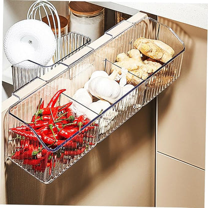 Unomor Cabinet Door Organizer Multi-purpose Kitchen Hanging Basket Vegetable Storage Rack Strong Load