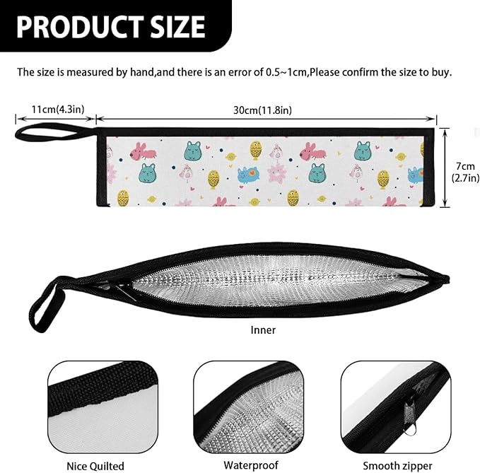 Cutlery Storage Bag Travel Silverware Cloth Bags for Travel Tableware Carrying Bag Travel Silverware Case Utensil Pouch Utensil Case,Cute Pattern
