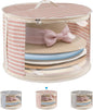 1 Pack Hat Storage Box with Clear Window, Holds up to 7 Caps Cowboy Hat Organizer Bag for Closet for Wide Brim Hats with Carrying Handles, Pink