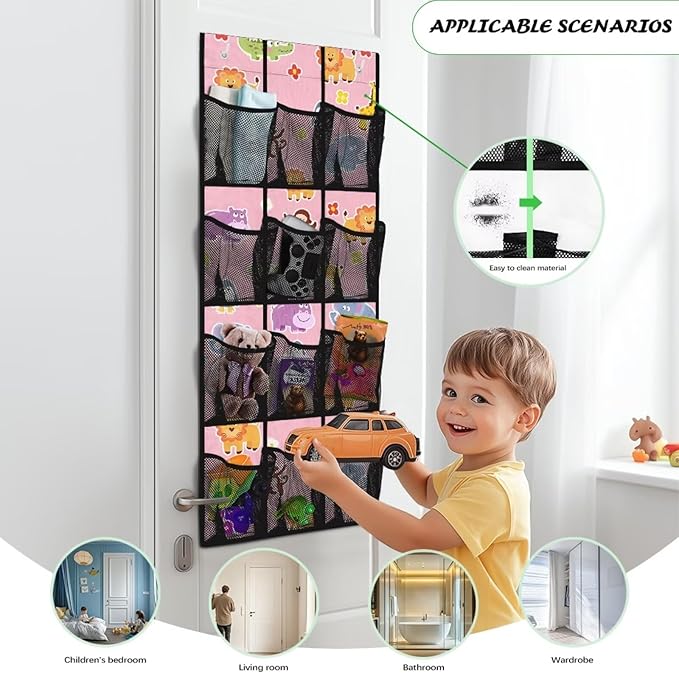 Generic Cute Animals Over The Door Shoe Organizer Hook Design Shoes Rack Storage Organizer Over The Door Can Be Easily Folded Into A Flat Shape for Easy Storage and Carrying