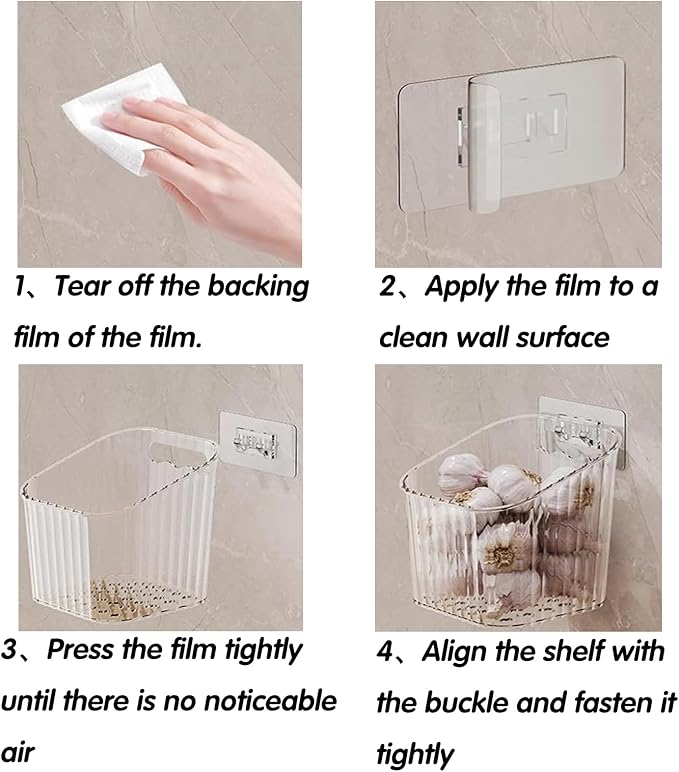 4 Pack Acrylic Wall Mounted Storage Racks, Stackable Cabinet Door Storage Containers For Bathroom Kitchen Pantry Office Holds Remote Controls Makeup & Small Items