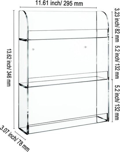 AMT Acrylic Nail Polish Racks for the Wall. CLEAR Nail Polish Display. Essential Oils Organizer. Holds up to 48 Bottles. Plus a Microfiber Cloth for Cleaning Purposes (3 Tier- 48)