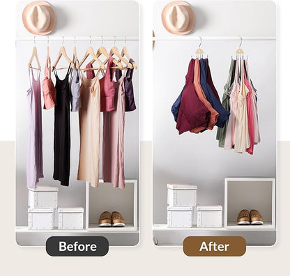 ZEDODIER 2 Pack Tank Top Hanger, Rotatable Bra Organzier for Closet, Max 48 Storage Capacity Sport Bra Holder, Space Saving Closet Organizers and Storage, Natural
