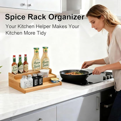 JinDoWin 2 Pack Cabinet Spice Rack Organizers - Enhanced Cabinet Spice Organizer, Practical Spice Rack Organizer for Cabinet and Efficient Cabinet Spice Organizer (2, 13 Inch)