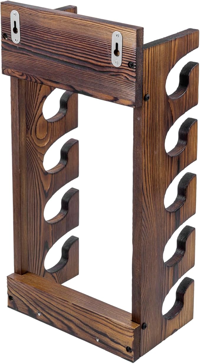MyGift Wooden Hat Rack Wall Mount, Baseball Cap Organizer Display Holder, Hat Storage Shelf with White Cursive Hats Label,10 Hanging Hooks, Rustic Burnt Solid Wood