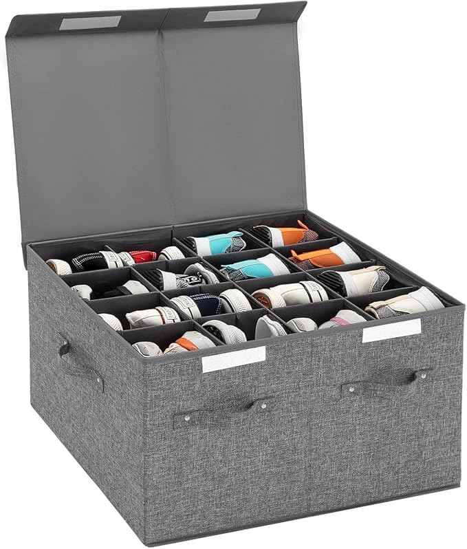 for Shoe Storage Organizer for Closet Fits 16 Pairs, Large Shoe Storage Box Bins