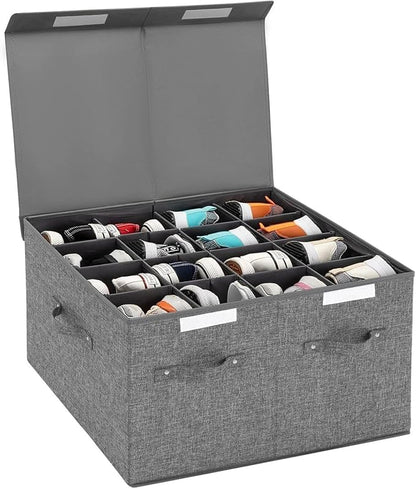 for Shoe Storage Organizer for Closet Fits 16 Pairs, Large Shoe Storage Box Bins