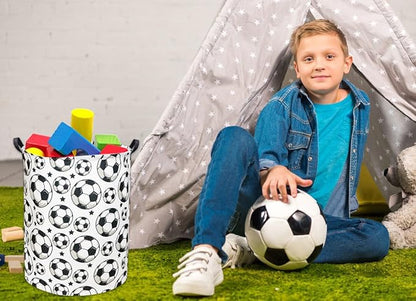 Kids Laundry hamper Baby Hamper for Nursery Boy and Girl Hamper Cute Kids Toys Storage Bin Organizer Soccer Room Decor for Home(Soccer)