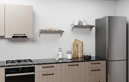 AmGood 8 in. x 24 in. Stainless Steel Wall Shelf | NSF | Metal Shelving | Garage, Laundry, Storage, Utility Room | Restaurant, Commercial Kitchen