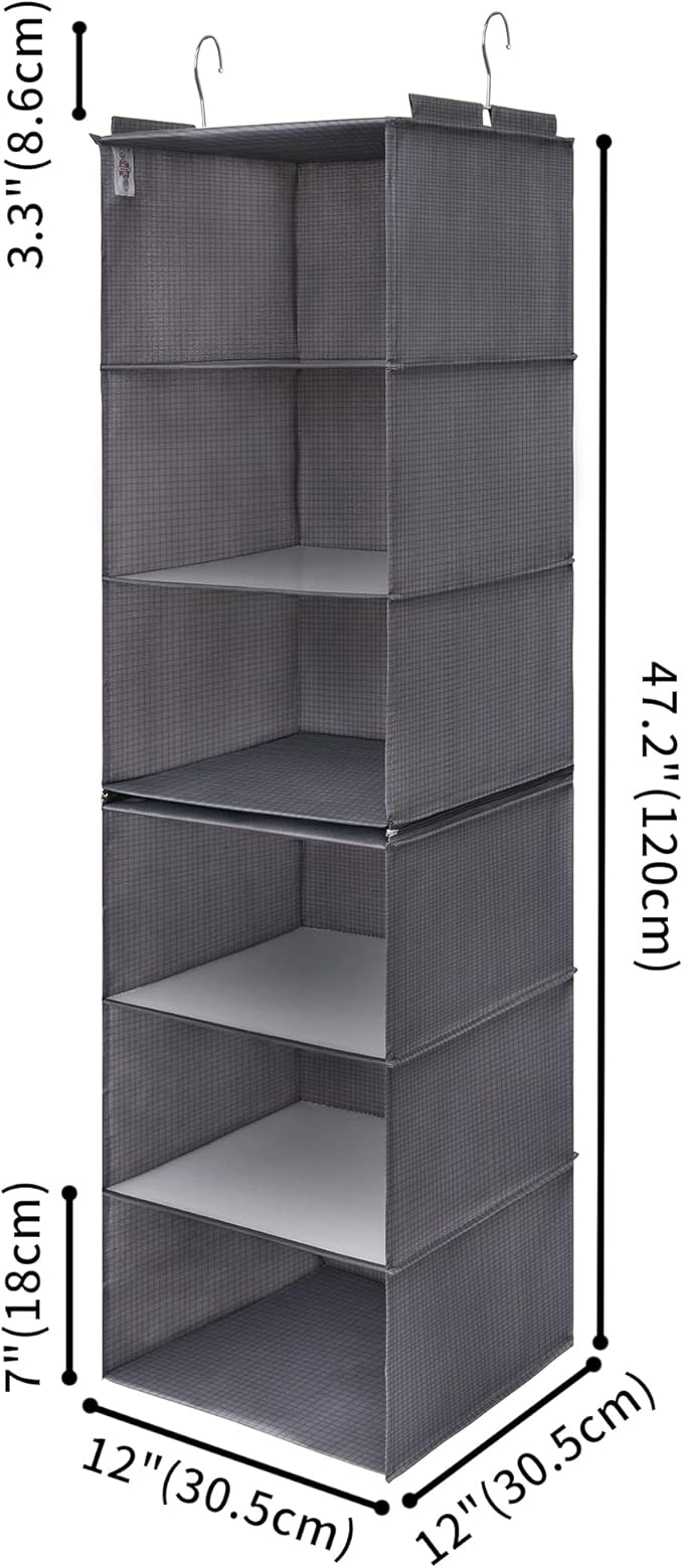 GRANNY SAYS Bundle of 2-Pack Hanging Clothing Organizer & 1-Pack Hanging Storage Shelves