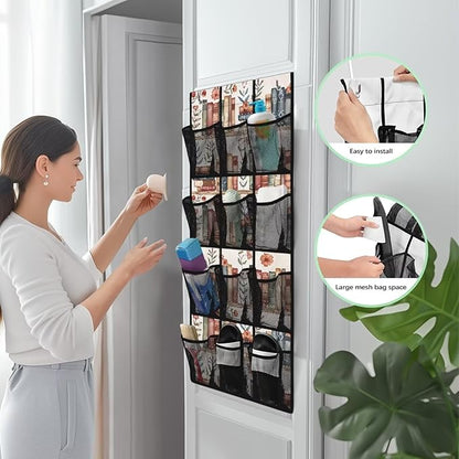 Book 1 Packs Narrow Over the Door/Wall Shoe Organizer,Nursery Organization,Over The Door Organizer,Hanging Shoe Rack for Closet with Mesh Pocket,Classroom Pocket Chart for Cell Phone