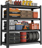 40in Wide Garage Shelving Heavy Duty，2000lbs Large Loads Adjustable Garage Storage Shelves,All Metal Storage Racks and Utility Rack Shelves, 40”W x 16”D x 72”H (Black)