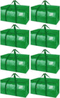 BALEINE 8-Pack Oversized Moving Bags with Reinforced Handles, Heavy-Duty Storage Tote for Clothes, Moving Supplies (Light Green, 8-Pack)