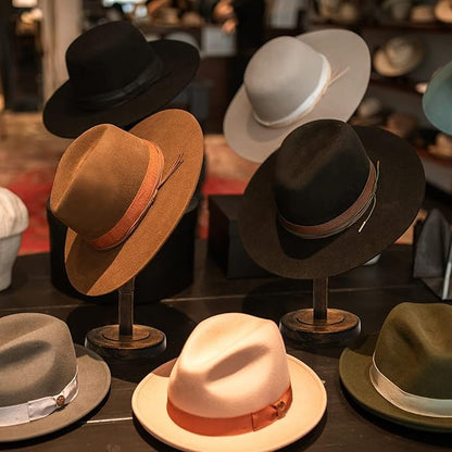 Freestanding Hat Stand, Tabletop Hat Rack, Wood Display Stand Holder for Caps and Wigs (Antique Brown)(One Piece)