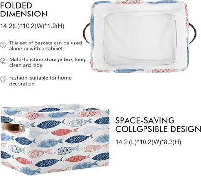 Fish Rectangular Storage Basket Organizer Bin Shelf Baskets For Clothes Gifts For Home Office Dorm