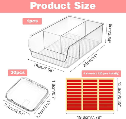 Lemecima 30 Pcs Press On Nail Storage Box Set with Acrylic Display Case Organizer - Press On Nail Packaging Box with 120 Pcs Adhesive Tapes for Fake Nail-Storage Nail-Display Nail-Salon