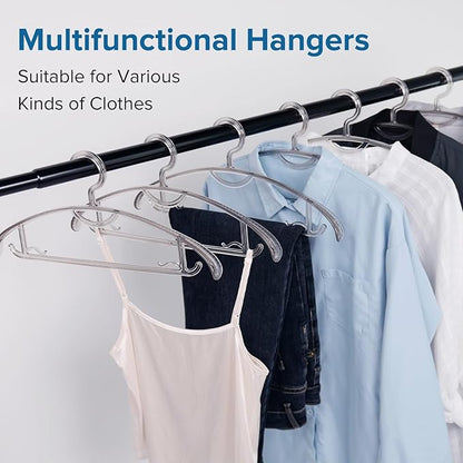 Clear Plastic Hangers, 16" Heavy Duty Clothes Hangers, Durable Closet Hanger for Shirt, Coat and Dress(15 Pack)