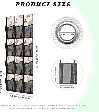 Lavender Over The Door Shoe Organizer,Small Hanging Shoe Rack for Closet,Quick Dry Mesh Organizer Hanging for Pantry Bathroom Closet,Organizer for Bedroom Bathroom,Kitchen