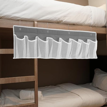 FAVOMOTO 8-compartment Breathable Mesh Hanging Shoe Organizer Bag for Rv Bedside Storage with Hooks, Non-woven Fabric Hanging Closet Storage Pocket for Shoes, and Accessories in Camper