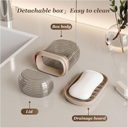 Travel Soap Case, Leakproof Soap Holder with Lid, Portable Bar Soap Holder for Traveling, Ideal for Bar Soap Storage During Travel, Camping, Gym