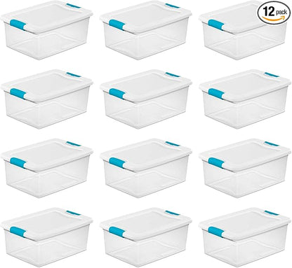 Latching Storage Box, See-Through Base, 15-Qt.