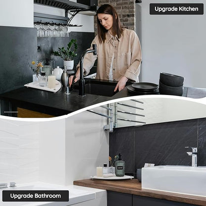 Segbeauty Quick Dry Stone Sink Tray, 9.85in Diatomaceous Water Absorbing Corner Sink Caddy, Fast Drying Stone Soap Tray Dish Sponge Holder Corner Counter Shelf Rack Drying Mat for Bathroom Kitchen